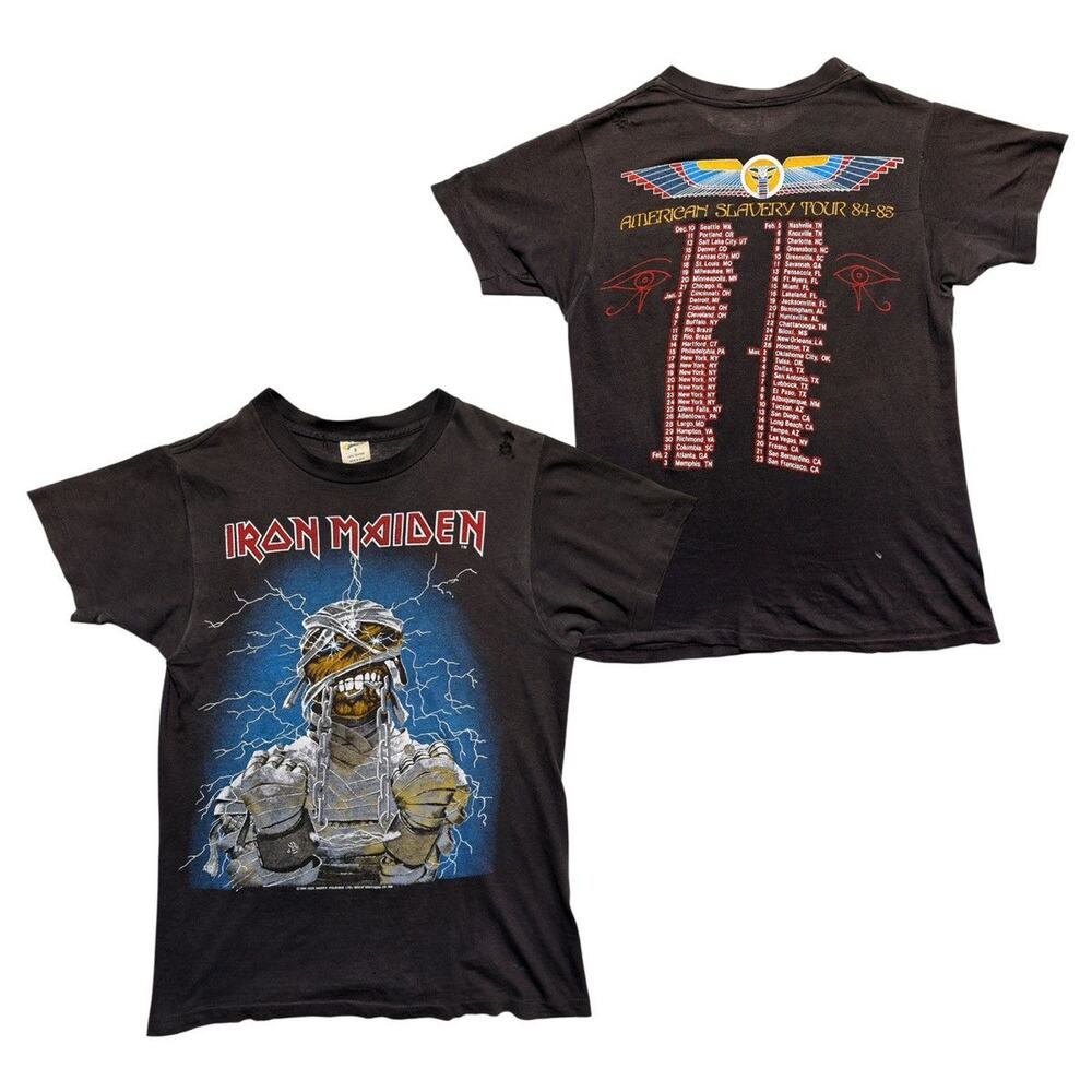 Iron Maiden 1984 american slavery tour vintage tee